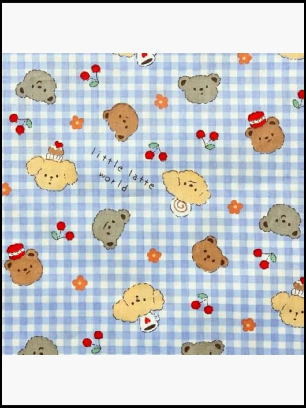 24 Precut Cotton Fabric Squares 10x10 Inch Bear Print Quilting Patchwork Craft